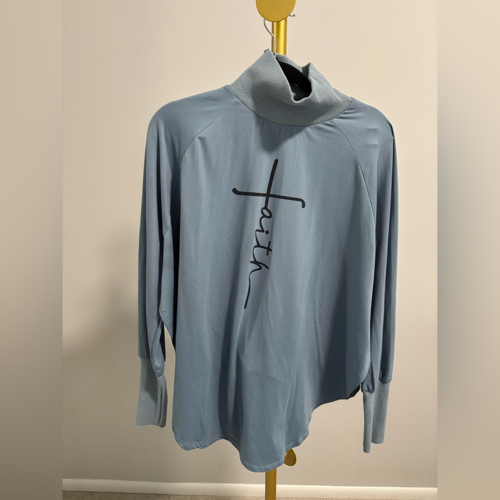 Blue Turtleneck women shirt